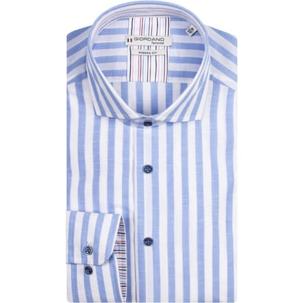 Giordano - Lange mouw overhemd - Mannen - M - Licht blauw - Katoen - 417849