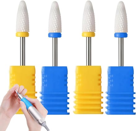Nail Bits Set - Nagelvijlen Polijsten - Manicure Pedicure - Keramisch Hittebestendig - 17 x 8 cm - Geel Blauw