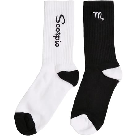 Mister Tee - Scorpio Zodiac 2-Pack Sokken - 43/46 - Zwart/Wit