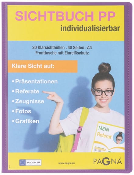 Pagna 21013-12, Project folder, A4, Polypropyleen (PP), Lila, 40 vel, 20 vakken