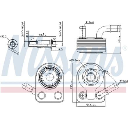 Olie radiator, motorolie NISSENS 90972