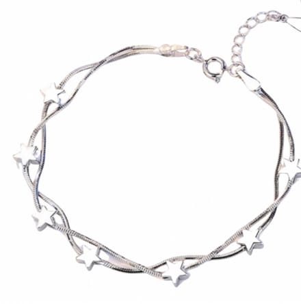 Enkelbandje- zilver-Ster-16 cm - Charme Bijoux