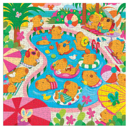 Capybara Pool Day 500 Piece Family Puzzle
