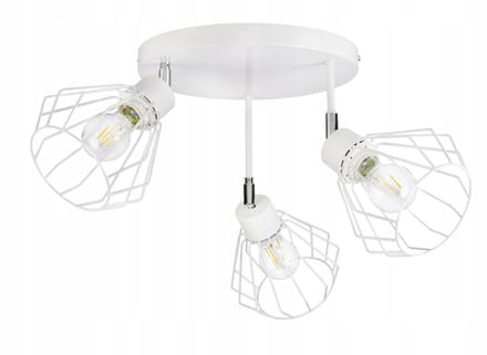 Lamp Plafond Wit Metaal 3xE27 Verstelbaar Loft Design