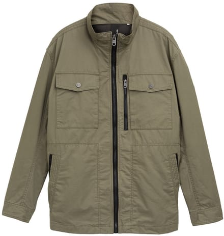 Tom Tailor - Plus Size - Fieldjacket van katoen - Maat 3XL - smokey olive green