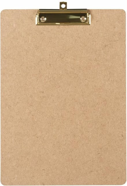 LPC  Klembord - clipboard - hout/mdf/hardboard - A4 -100 mm klem goud
