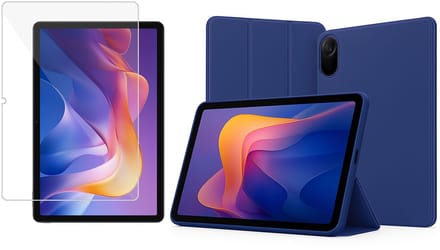 TechNow Hoesje + Screenprotector geschikt voor Xiaomi Redmi Pad 2 Hoesje – Glas - Extreme Shock Case – Smart Case - Blauw