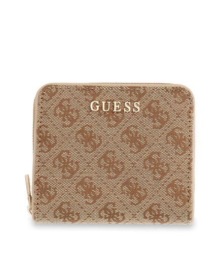 GUESS portemonnee Jessa SLG Zip Around Wallet Latte Logo Lichtbruin