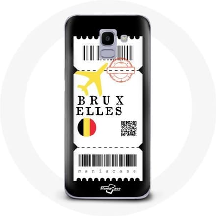 Coque pour Samsung Galaxy A8 2018 Billet d'avion Bruxelles Belgique