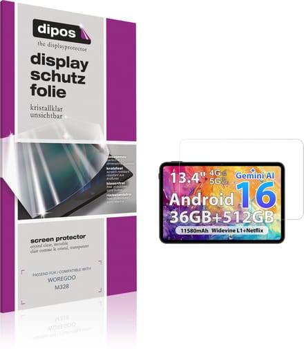 dipos – 2x Beschermfolie geschikt voor WOREGOO M328 | Krasbestendige & heldere Screenprotector Ultra-Thin