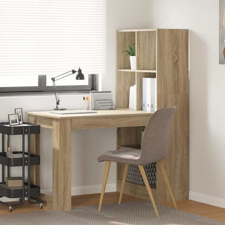 vidaXL - Bureau - Sonoma - Eik - Bewerkt - hout - 122 - x - 67 - x - 145 - cm