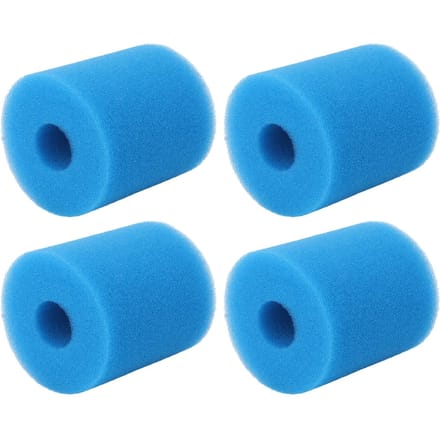 Lot de 4 éponges filtrantes réutilisables et lavables de type H pour piscine blue