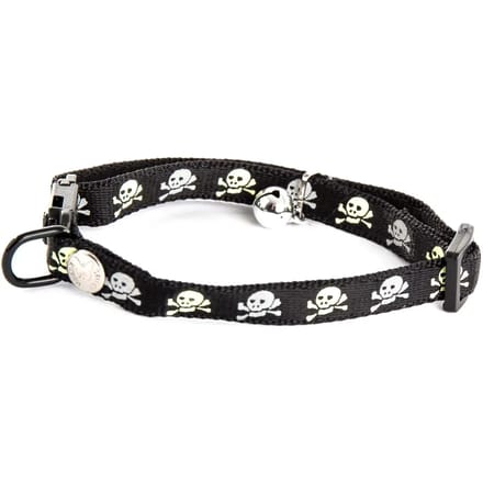 Kattenhalsband met doodshoofd van nylon Martin Sellier