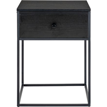 Vita Bedside table with 1 drawer - Bedside table with 1 drawer, black with black drawer