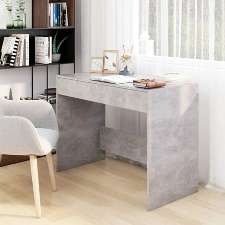 Bureau met kast - Werktafel - Thuiswerken - Robuuste constructie - 101 x 50 x 765 cm - Cementgrijs