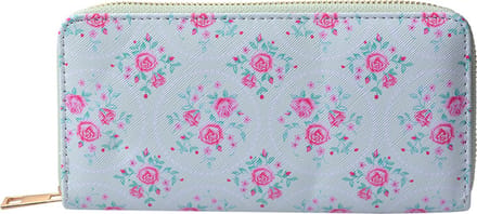 Juleeze Portemonnee 10x19 cm Groen Roze Roosjes