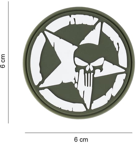 Embleem 3D PVC Punisher allied star groen #18055
