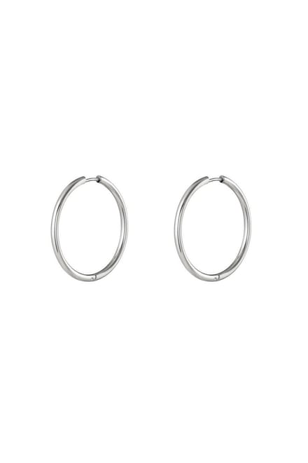Bijoutheek Oorringen Klik Hoop 3,5cm Zilverkleurig