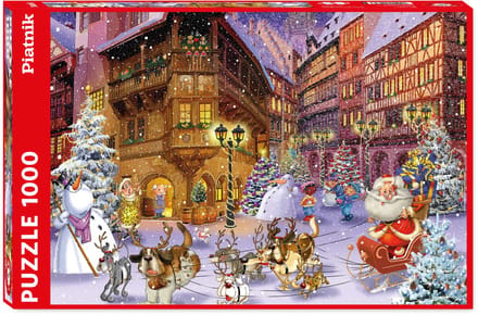 Piatnik puzzel kerst dorp 1000 stukjes - legpuzzel winter thema.