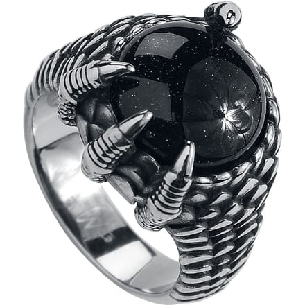 etNox hard and heavy - Gothic Ring - Crystal Claw - voor Vrouwen - zilverkleurig