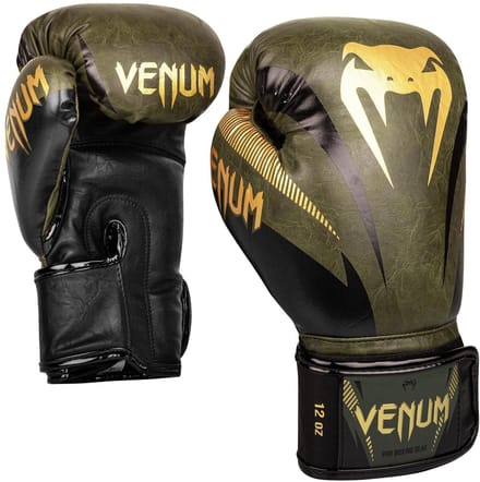 Venum Impact Muay Thai Bokshandschoenen Khaki Goud 16 OZ