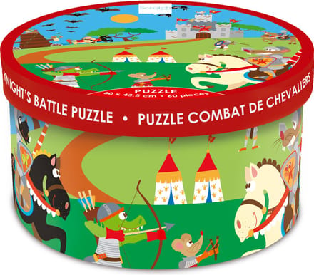 SCRATCH Puzzel - Riddergevecht - 60X43.5Cm - 60 Stukjes - 4 Jaar