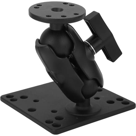 Support à double rotule en alliage d'aluminium, bras robuste à double douille avec adaptateur de rotule taille C de 1,5 pouce pour véhicule, camion, bateau black