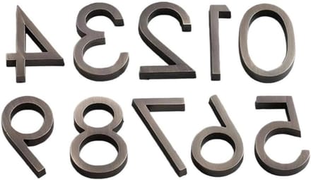 Metalen Huisnummer - Straathuis Nummer - Huis Nummering - Drijvend Ontwerp - 6 cm Hoog - Geborsteld