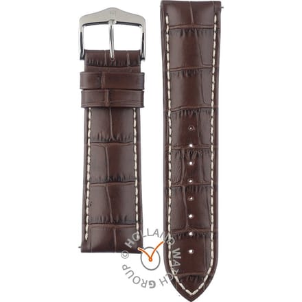 Hirsh Horlogeband -  Modena Donkerbruin  - Leer - 24 mm
