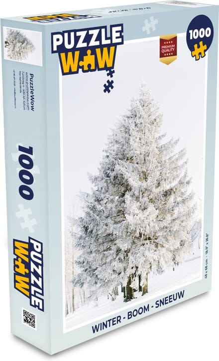 Puzzel Winter - Boom - Sneeuw - Den - Wit - Legpuzzel - Puzzel 1000 stukjes volwassenen