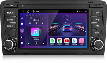 Junsun Android 15 Autoradio Geschikt Voor Audi A3 8P (2003-2013) Accessoires, 1GB+32GB, Draadloze CarPlay, DAB+, GPS-Navigatie, Bluetooth, 7-inch Touchscreen, DSP, Quad-core processor