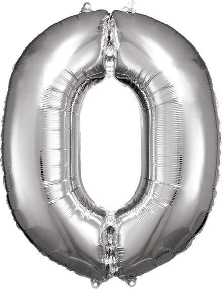 Amscan Folieballon Cijfer 0 Junior 66 X 88 Cm Zilver