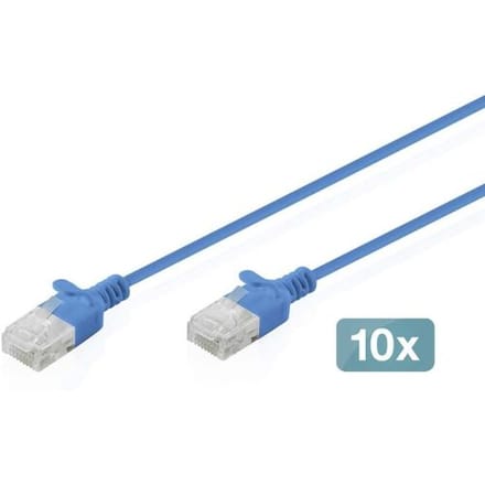 Digitus DK-1618-020S-B-10 RJ45 Netwerkkabel, patchkabel CAT 6 U/UTP 2 m Blauw 10 stuk(s)