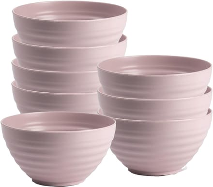 Plasticforte Soepkommen - 8x - D15 x H8 cm - oud roze - kunststof - onbreekbaar - servies