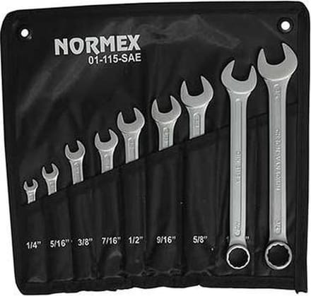 Steek- ringsleutelset (engels/ inch) 9 delig Normex 01-115-SAE
