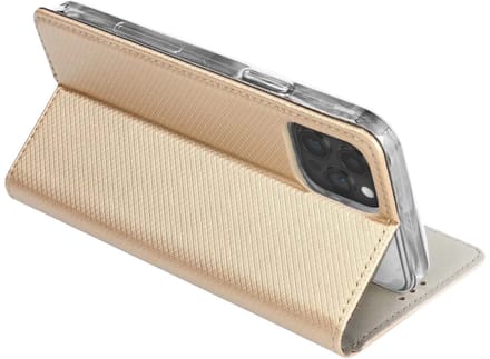 Jaym, Hoesje geschikt voor Apple iPhone 14 Pro Max - Magnetisch Folio met Standaard, Goud
