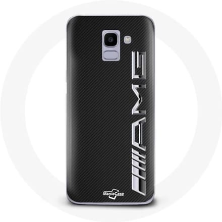 Coque pour Samsung Galaxy A8 2018 Amg Logo Carbone Texture