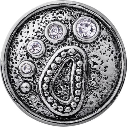 Quiges - Dames Click Button Drukknoop 18mm Zirkonia Pootafdruk - EBCM362