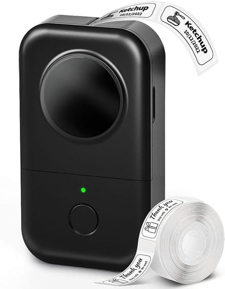 Phomemo D30 - Smart Mini Labelprinter - Draagbare Bluetooth Label Printer - Inkless Direct Thermische Print - Compact & Lichtgewicht - Smartphone App Integratie - DIY Organisatie & Label Creëren - Zwart