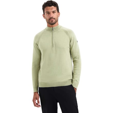 No Excess Pullover Half Zip High Collar Solid Light Moss Size: L | Sweaters Outlet | Heren | Groen
