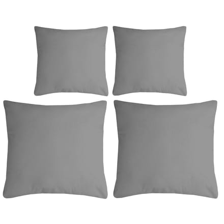 Stof Textile sierkussen Nelson - set 4x - grijs - 2 formaten - bank kussens - polyester