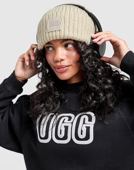 UGG Chunky Rib Beanie Hat - Crème- Dames, Crème One Size