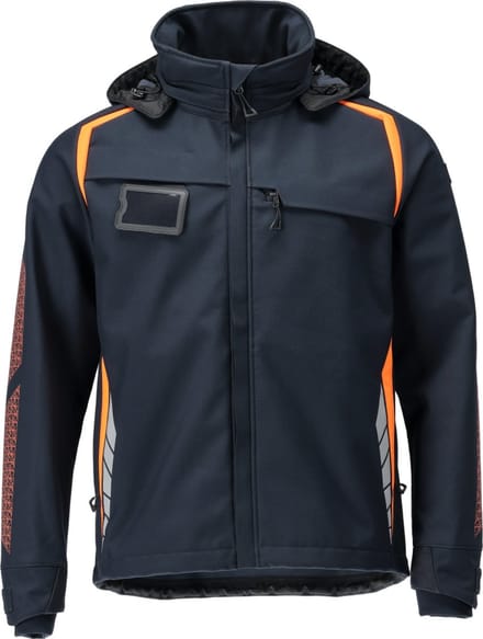 Mascot Accelerate Safe Softshell jas met capuchon 23002-246 - donkermarine/hi-vis oranje - 3XL