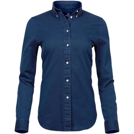 Tee Jays - WomenÂ´s Casual Twill Shirt - Indigo maat M