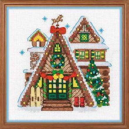 Borduurpakket Kerst Huisje - Riolis