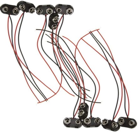 Dailygoody - 10 stks Batterij Clip Connector 9V - ABS en Metaal