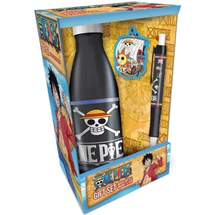 One Piece - "Emblem Flag" Metalen Waterfles + Magneet + Pen Geschenkset