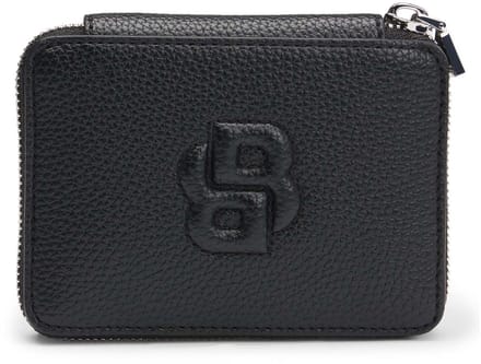 Accessories Boss Anett Ziparound Purse with Double B Monogram in Black