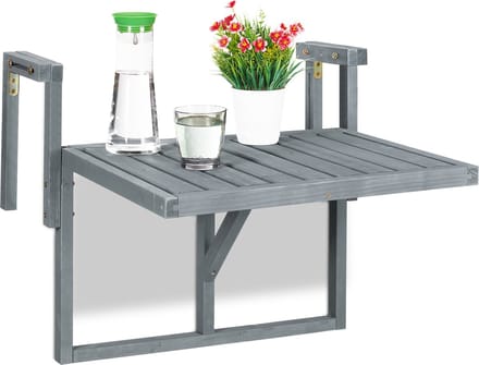 Balkontafel - hangend - inklapbaar - verstelbaar - 55 x 70 x 65 cm - hout