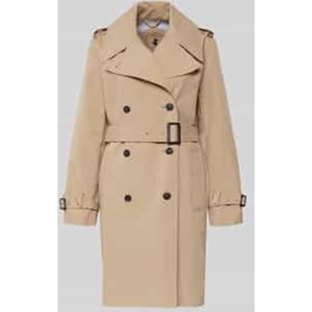 Regular fit trenchcoat met afneembare stoffen riem model 'Talya'